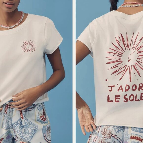 Anthropologie Maeve x Nephthys Illustrated Cotton Short-Sleeve Graphic Tee - Picture 1 of 5